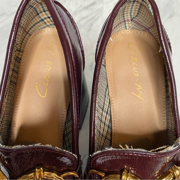 Circus Sam Edelman Susie Dark Burgundy Platform Loafer Pump 6M - Picture 13 of 15